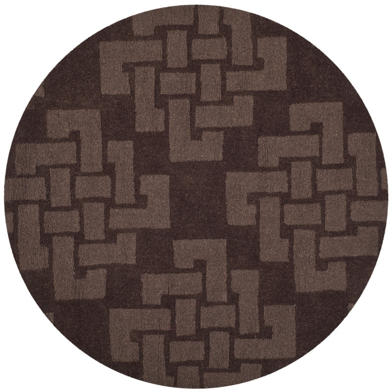 Martha Stewart Hand Tufted Wool Pile Geometric Rug, Round 4'