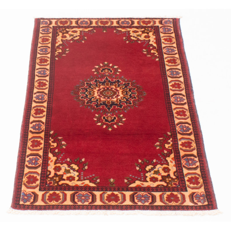 Tapis rouge foncé 3 pi 4 po x 6 pi 4 po Ayled One-of-a-Kind