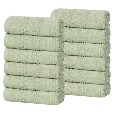 Playa Zero Twist Cotton Solid Waffle Textured Face Towels Washcloths