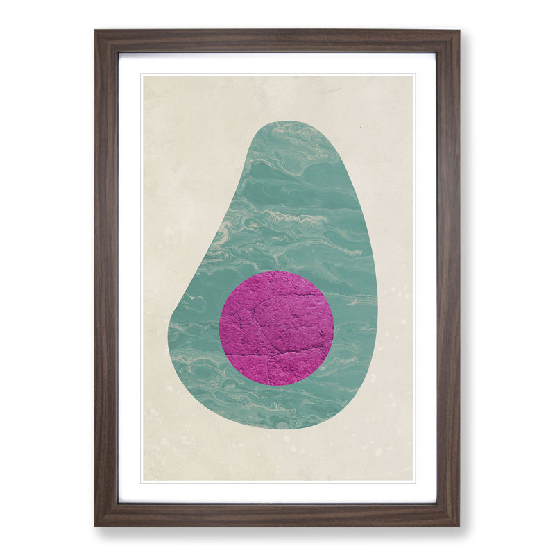 Avocado - Picture Frame Graphic Art, Walnut, 36cm H x 27cm W x 2cm D