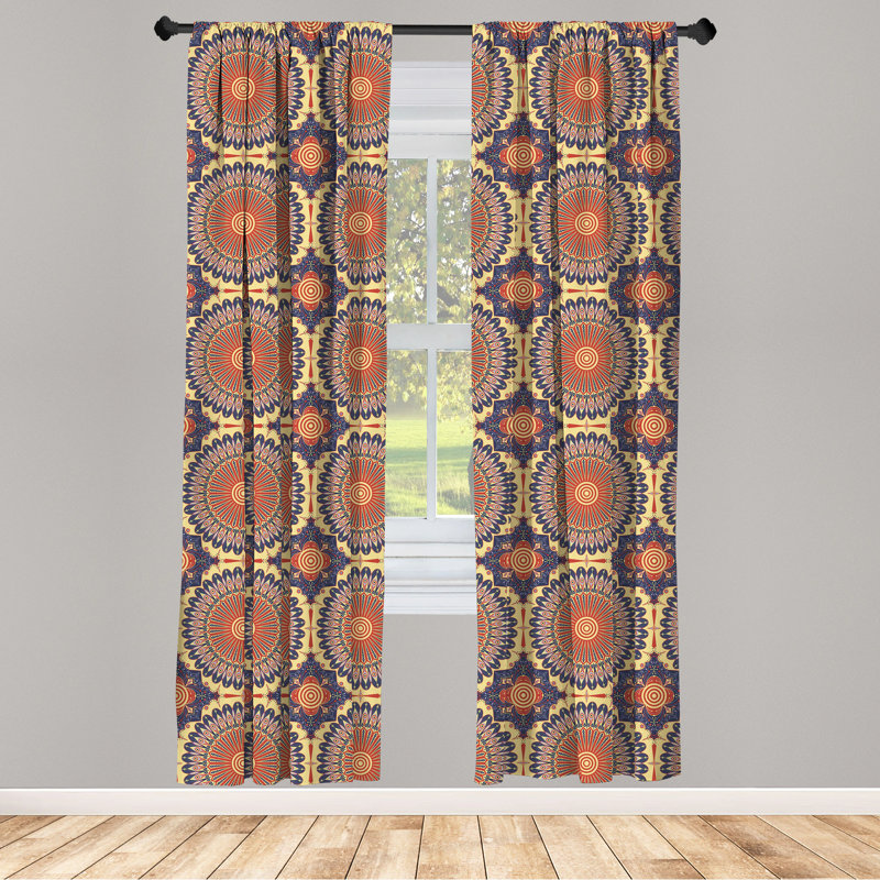 Mandala Semi-Sheer Rod Pocket Curtain Panels, 28" x 95"