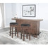 80" Traditional Wood Home Bar with Stools