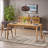 Dining Tables | Mesa de Comedor | Mid-Century Modern Rubberwood, 4-6 Person, Natural Oak Walnut Brown Finish, Kitchen Dining | Rectangle