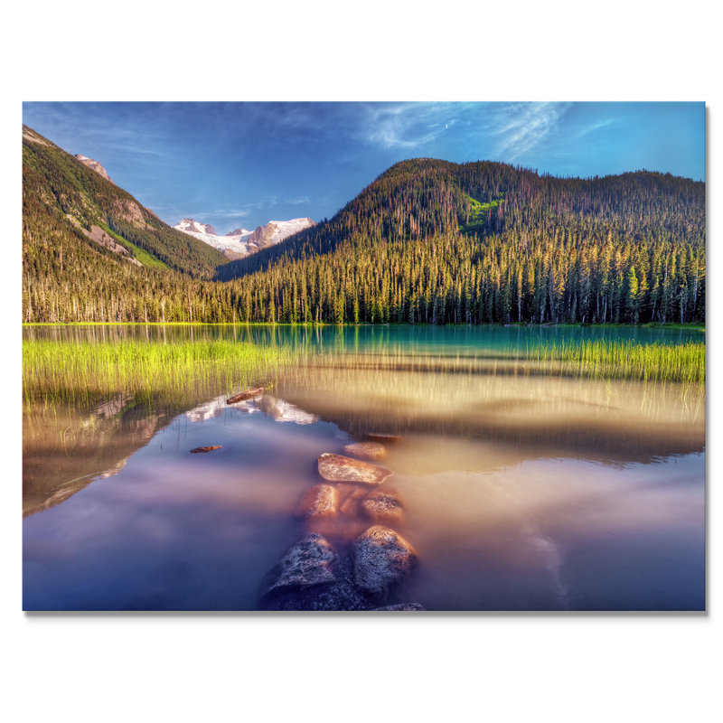 Brilliant Mountain Lake - On, H 12 po x l 20 po x P 1 po, Toile tendue