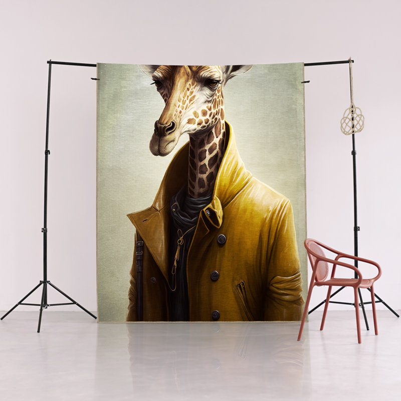Tapis décoratif moderne à motif girafe à motif abstrait et surréalisme, Rectangle 5 pi 1 po x 7 pi 6 po