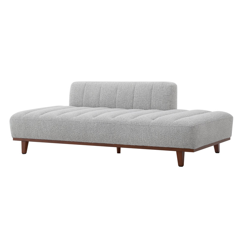 Novi Upholstered Chaise Lounge   , Merino Metal Performance Tweed