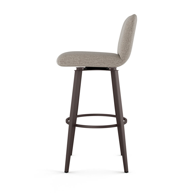 Tabouret de bar et de bar Corrigan Studio® Nay, Tissé beige et brun, Brun foncé