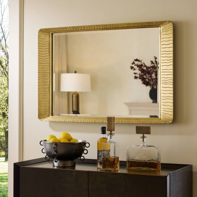 Hart Rectangle Brass Beveled Mirror