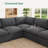 Abramson U-Shaped Chenille Modular Sleeper Cloud Sofa-697541208