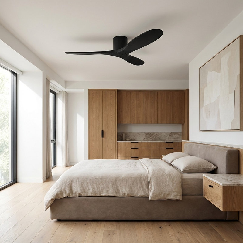 Ventilateur de plafond Maverick Smart Hugger, Noir mat, 52 po de largeur, Nuit noire