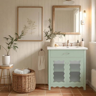 Meuble-lavabo vert clair 31 po avec lavabo