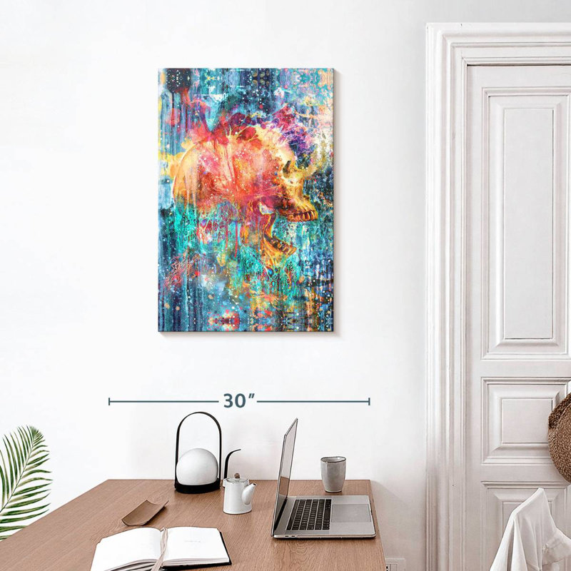 Kerner Splatter Skull, 30" H x 20" W