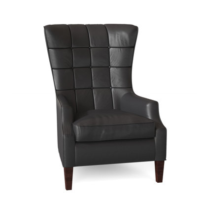Gallin Leather Tufted Wingback Chair