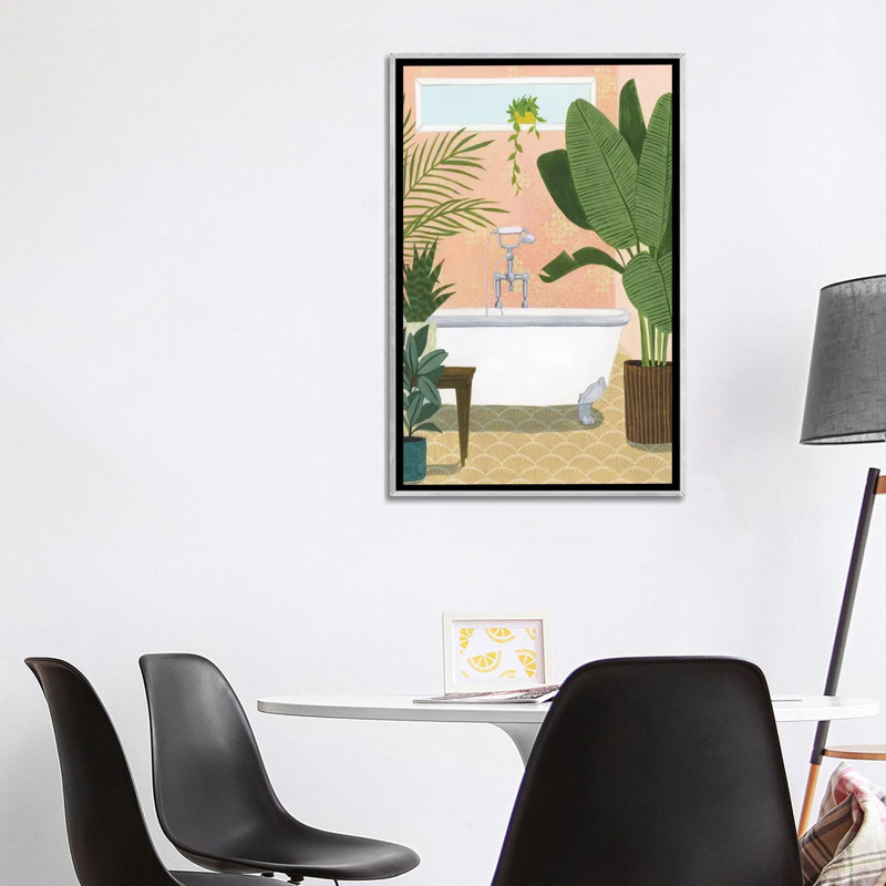 « Baignoire oasis I » par Grace Popp-impression d’art graphique, Pas de tapis, H 40 po x l 26 po x P 1,5 po