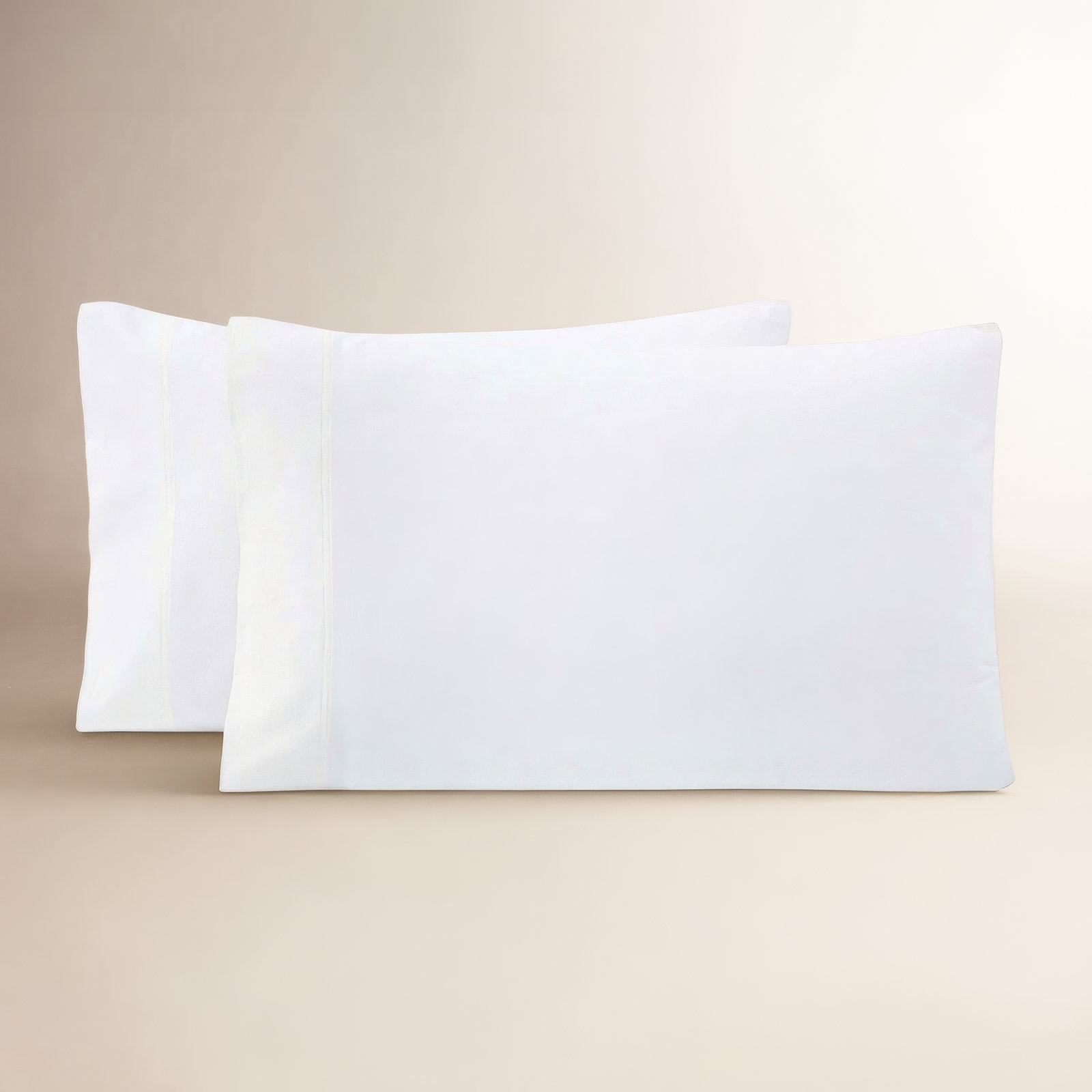 Cotton Flannel Pillowcase, White, King