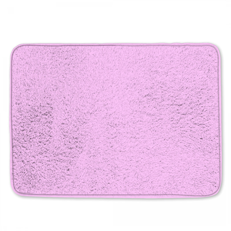 Tapis de bain uni à fond rose, 34 po L x 21 po L