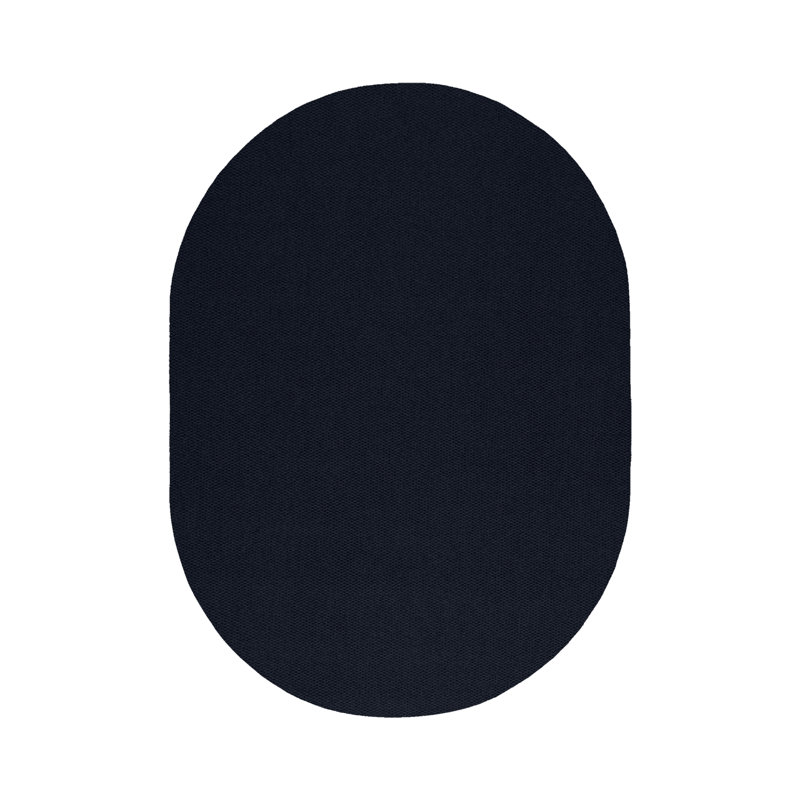 Tapis intérieur / extérieur bleu tissé à la machine Gatian, Oval 12 pi x 20 pi