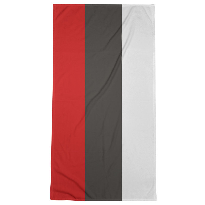 Beach Towel, Red/Gray/Light Gray
