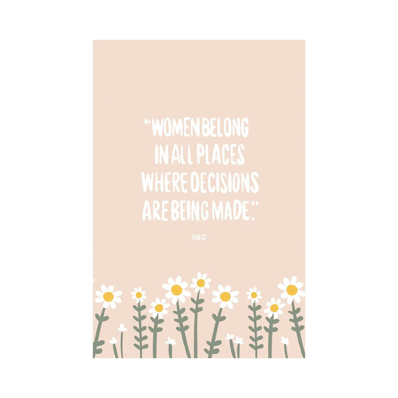 «Women Belong Quote», impression sur toile tendue, H 12 po x l 8 po x P 0,75 po