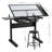 Hand Crank Adjustable Drafting Table Drawing Desk With 2 Metal Drawers With Stool-398730306