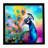 Hippie Animal Peacock Framed Metal Print