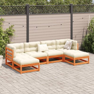 Lark Manorâ„¢ 6 Piece Patio Sofa Set Solid Wood Pine by Lark Manor