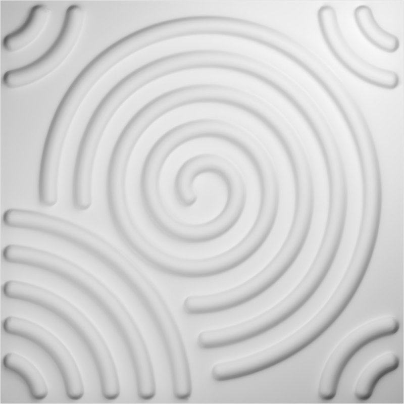 White Textured PVC 3D Decorative Wall Panels, 19.63" x 19.63"