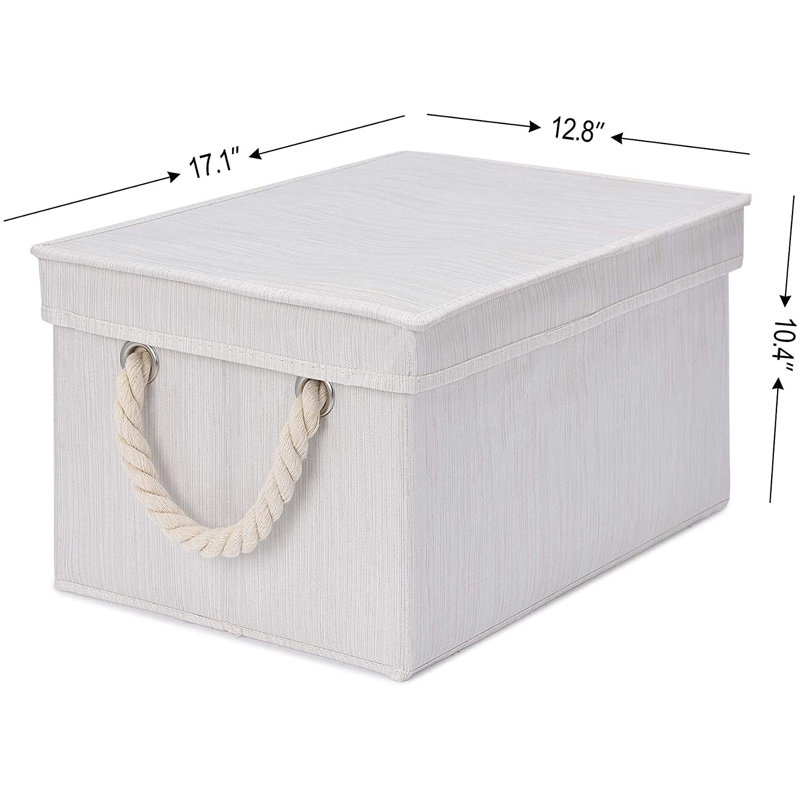 Foldable Storage Bin for Organizing with Lid, Clay, 34L, 2-Pack, Ivory