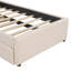 Lit plateforme tapissier simple avec lit gigogne Teddy-1594326435