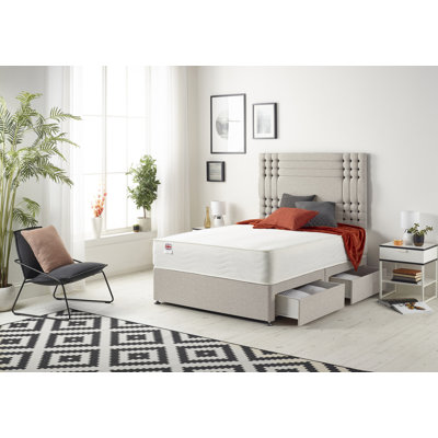 Dennishia Sprung Memory Foam Divan Bed Set with Headboard