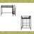 Twin Size Metal Loft Bed With Upper Grid Storage Shelf And Lateral Storage Ladder-676077343