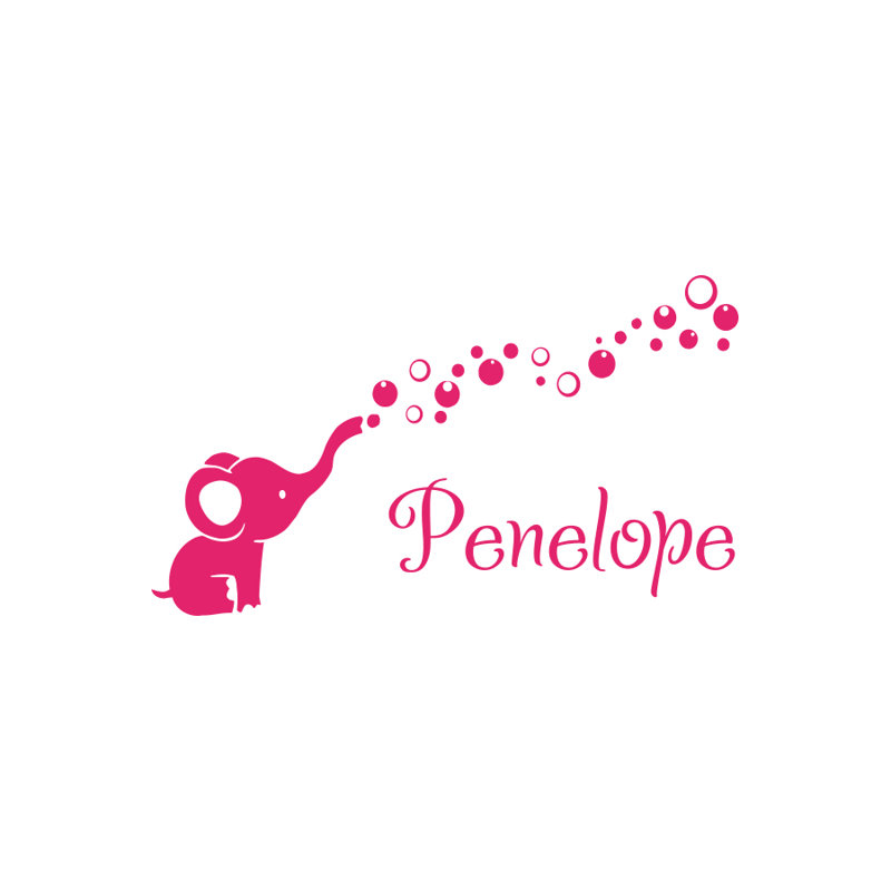 Adhésif décoratif pépinière éléphant, Oui, Rose vif