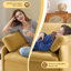Très grand canapé-lit simple en chenille surdimensionné avec assise large et confort profond, conception moderne à blocs de couleurs pour le salon et la chambre à coucher-131507316