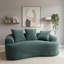 Canapé incurvé 65,35 po avec coussins à ressorts ensachés pour siège moelleux, petit canapé avec 3 coussins décoratifs, sans assemblage, vert foncé