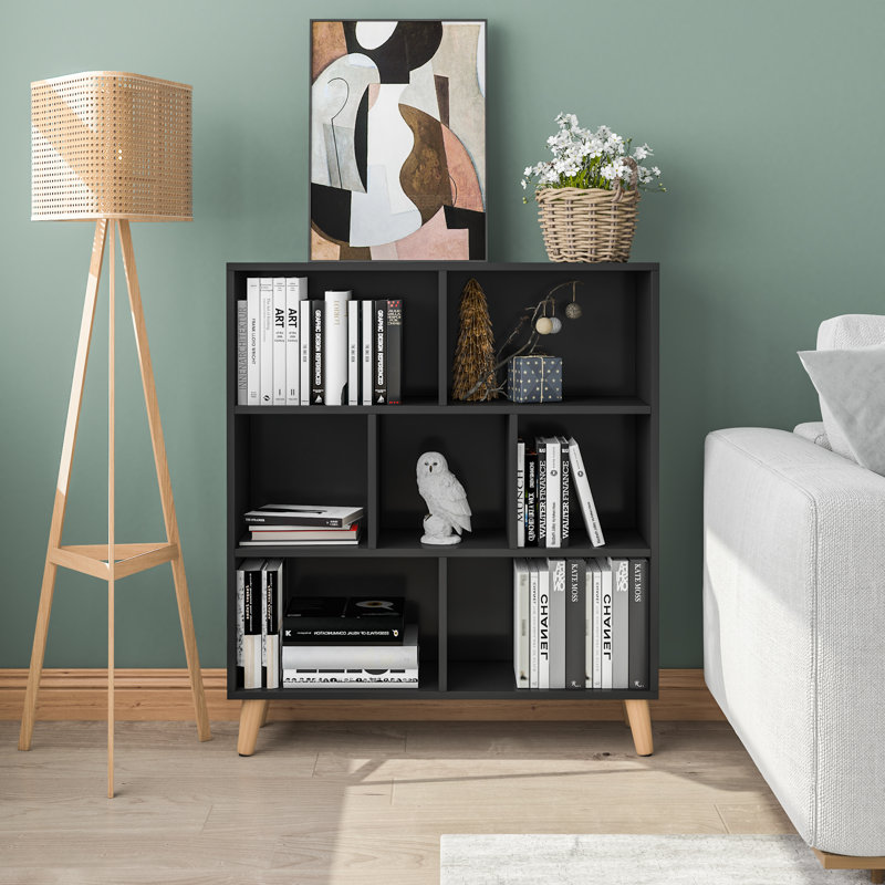 Addison Geometric Bookcase, Black