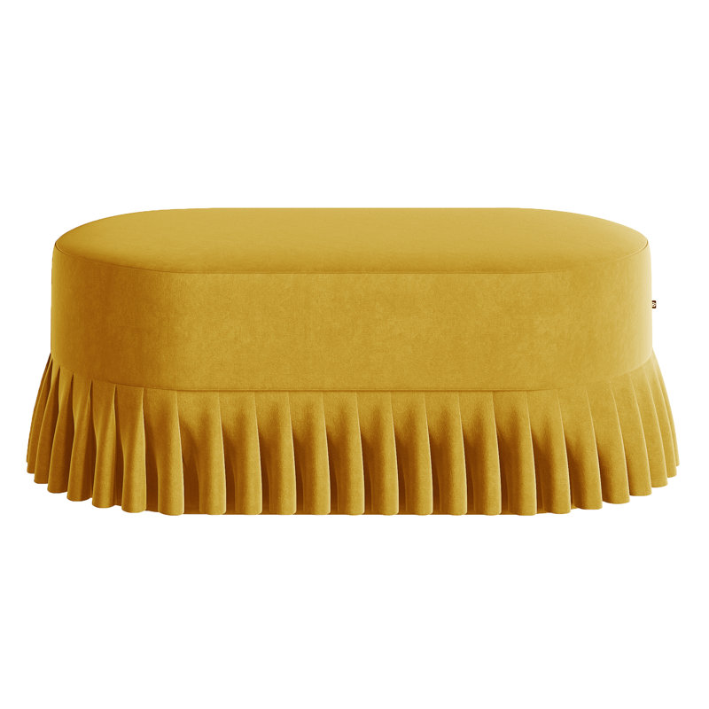 Polyester Upholstered Bench, Yellow