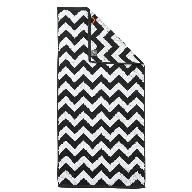 Faucett Midweight Jacquard Hand Towel, Black/White
