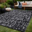 Tapis d'extérieur en plastique noir et blanc Aldo-1341182732