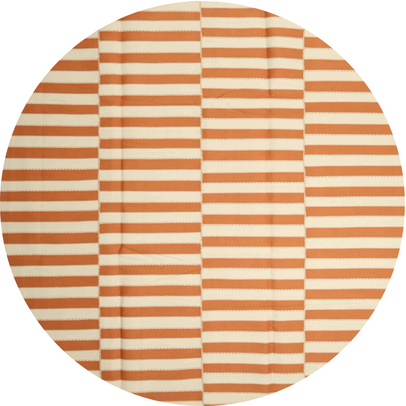 Tapis contemporain orange, Rond 8 pi