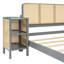 Lit plateforme en rotin 3 pièces avec 2 tables de chevet