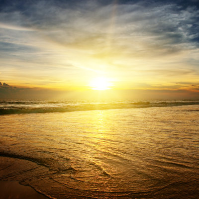 Bliss Evening Sunset by AlinaMD - Wrapped Canvas Print