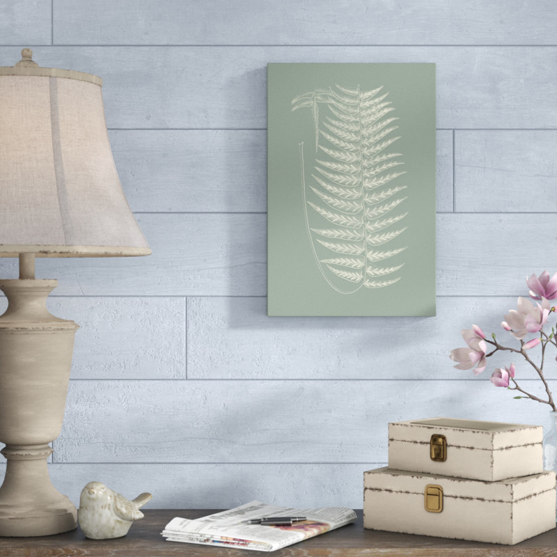 «Ferns on Sage VIII», peinture sur toile, H 18 po x l 12 po