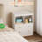 Baby Dresser Baby Changing Table, Changing Tablewith Pad, 2 Drawers and 2 Open Compartments-293375502