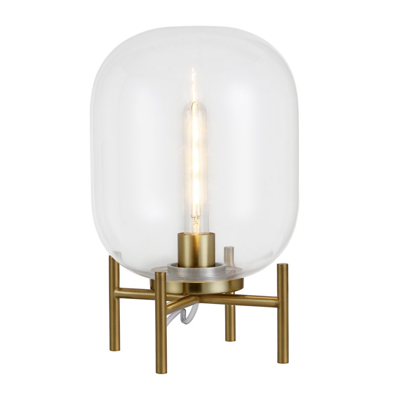 Lampe de table 15 po Danae, Doré, Transparent / clair