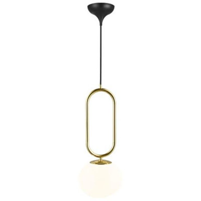 1 - Light Brass/Opal White Unique/Statement Pendant