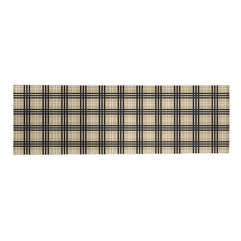 Tapis à carreaux beige, Tapis de couloir 2 pi 6 po x 8 pi