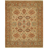 Session Wool Oriental Area Rug in Beige/Green