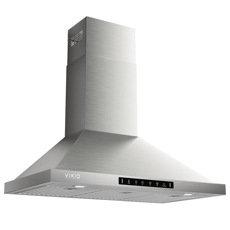  Hotte murale VIKIO 36 po avec 2 lumières DEL GU10, 3 vitesses, 500 pi3 / min, filtres ultra-silencieux et lavables au lave-vaisselle, acier inoxydable, homologué ETL