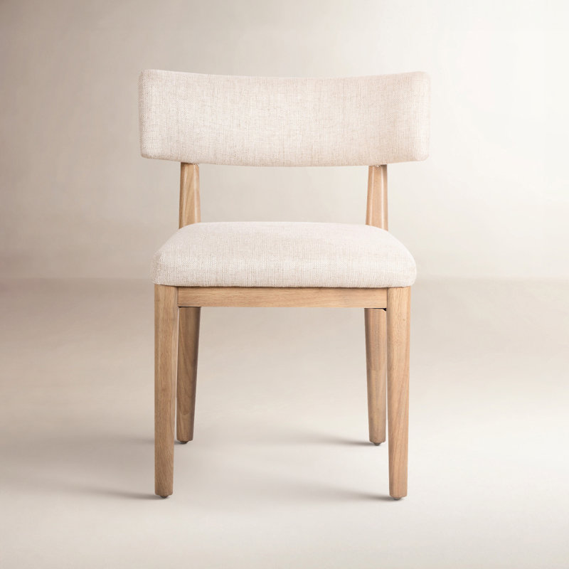 Cardell Fabric Side Chair in Alcala Nickel, Polyester Blend Beige, Natural