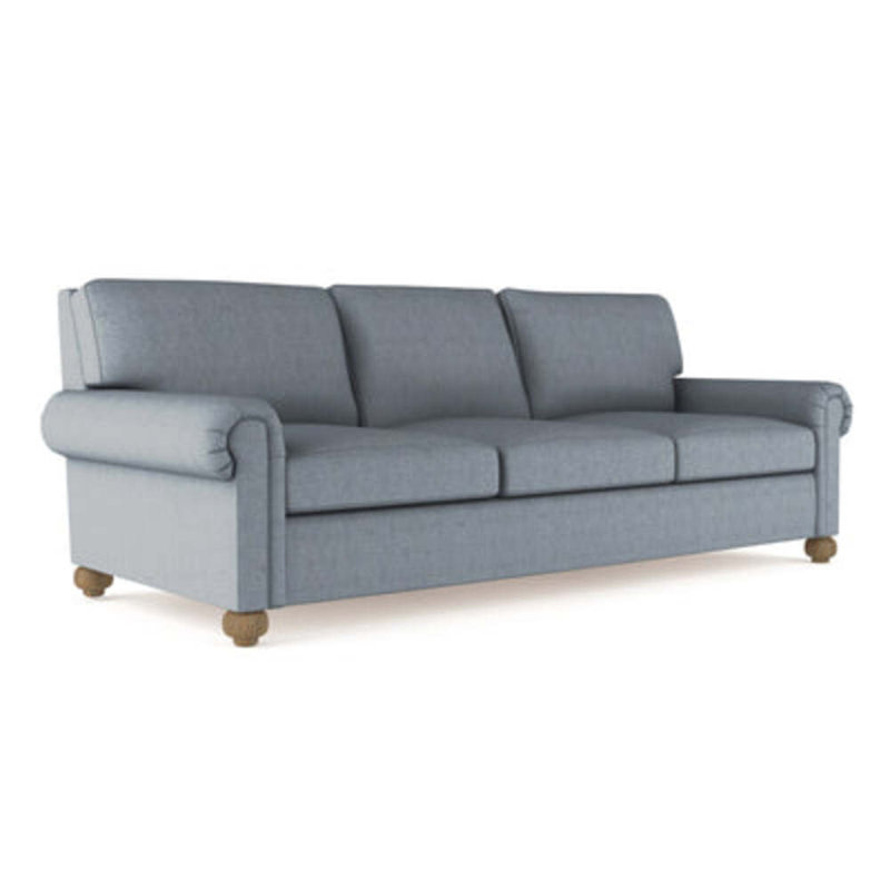 Canapé Leroy, H 36 po x l 84 po x P 49 po, Brume moelleuse en velours, Patiné